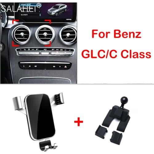 Car Mobile Phone Holder For Mercedes Benz GLC/C Class 2016 2017 2018 Air Outlet Mount Gravity Adjust Bracket Interior GPS Stand