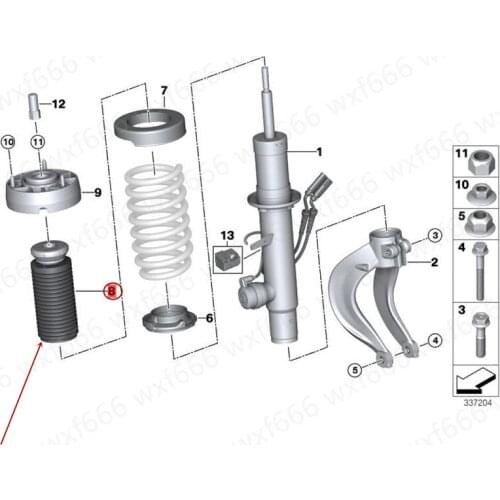 Car Front shock absorber boot 50ib mw30i Shock absorber cushion rubber Shock absorber buffer block Shock absorber dust cover