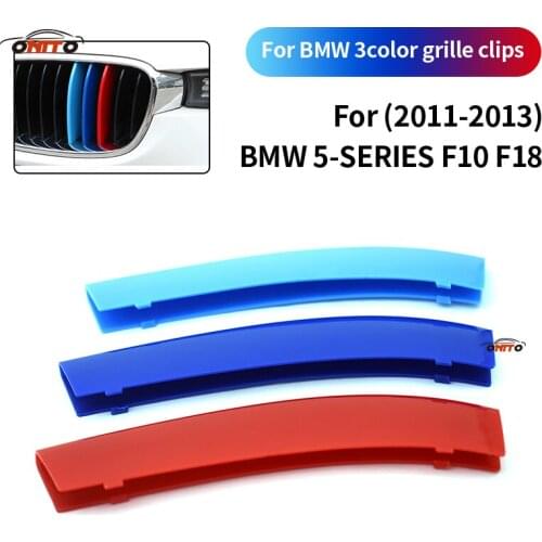 Car Styling 3 Colors Grille Clip Set Racing Grille Kidney Grille Grill Cover Stripe Clip Fit For 5 Series F10/F18 2011-2013