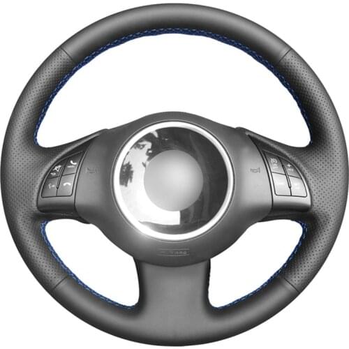Black PU Faux Leather Hand-stitched Car Steering Wheel Cover for Fiat 500 2007-2015 500e 2014-2018 500C 2014-2017
