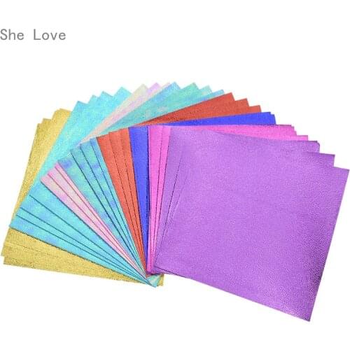 Chzimade 40 Sheets Laser Shinning Origami Paper Single Sided DIY Kids Folded Paper Craft Scrapbooking Decoration