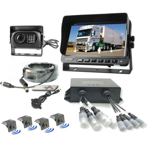 Long Vehicle Parking Sensor 7 Inch Monitor Camera 3-5 Meter Long Range Buzzer Car Parking Sensor System Price