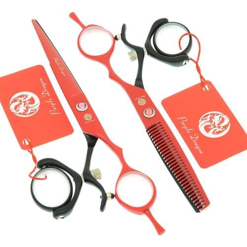 Purple Dragon 6 inch Swivel Thumb Hair Salon Scissors High Quality Hairdressing Styling Shears Barbershop Haircut Scissor A0119B