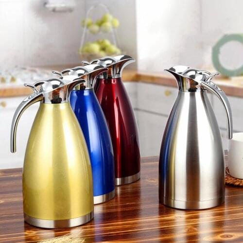 1.5L/2L 304 Stainless Steel Insulated Kettle, Double-layer Vacuum Large-capacity kettle Coffee tea thermos water bottle kettle
