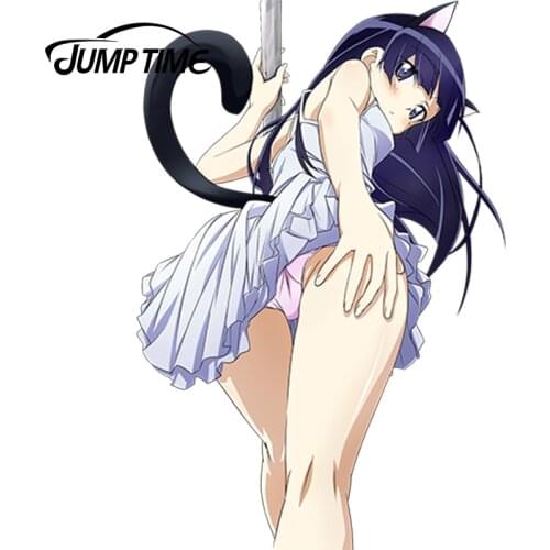 JumpTime 13cm x 8.7cm Sexy Cat Girl Car Stickers Oreimo Gokou Ruri Anime JDM Window Bumper Decal 3D Car Styling Accessories
