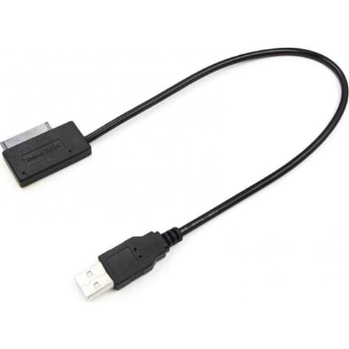 Hard Drive Cable Plug and Play USB 2.0 to MINI Sata II 6+7 13Pin Adapter Converter Cable for DVD/CD ROM Drive