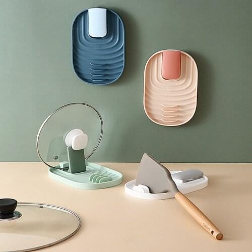 Kitchen Spoon Holders Fork Spatula Rack Shelf Organizer Plastic Spoon Rest Chopsticks Holder Non-slip Spoons Pad Kitchen Utensil