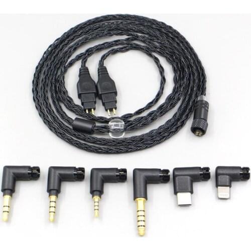 LN006959 16 Core Black OCC Awesome All In 1 Plug Earphone Cable For Sennheiser HD580 HD600 HD650 HDxxx HD660S HD58x HD6xx