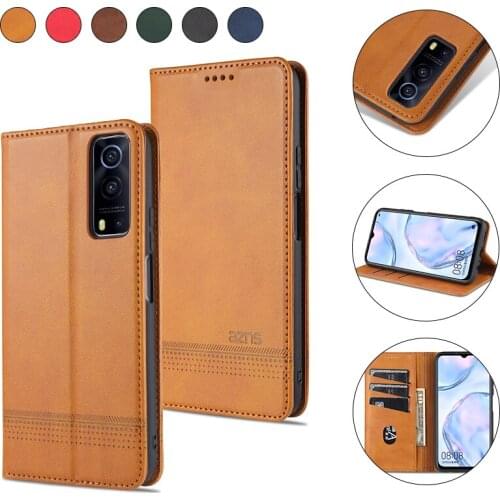 Magnetic Wallet Card Slot Flip Case For VIVO Y73 Y72 Y70 Y53S Y52S Y51S Y50 Y30 Y20 Y17 Y3 S V21E V21 V20 Pro Solid color Cases