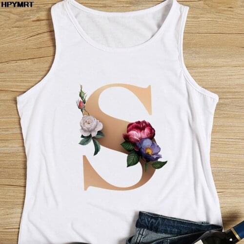 Summer Women Tank Tops Camisole Fashion flowers letters Print Couple Streetwear Tee Harajuku Graphics Casual Vest Female Clothes