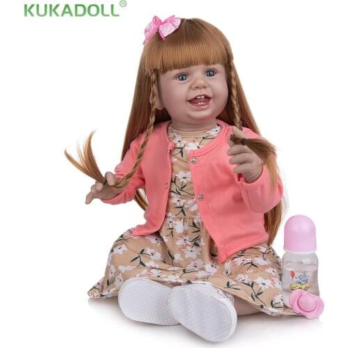 Simulation 27 Inch 68 Cm Lovely Reborn Baby Toddler Dolls Cloth Body Toys For Girls Playmate Fashion Birthday Gifts Collector