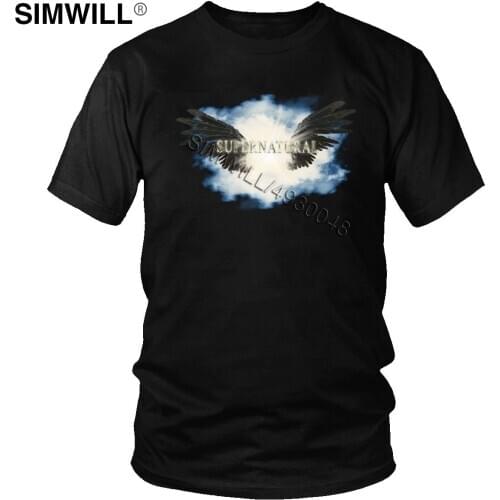 Cool Supernatural Fallen Tees Shirt for Men Graphic Cotton T-shirt Crew Neck Short Sleeve Summer T Shirt