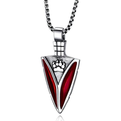 Mens Necklaces Chains Stainless Steel Red Black Color Fashion Necklace for Men Gift Drooping Arrow Chain choker Pendant Jewelry