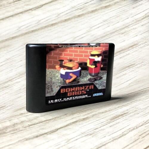 Bonanza Bros - EUR Label Flashkit MD Electroless Gold PCB Card forSega Genesis Megadrive Video Game Console