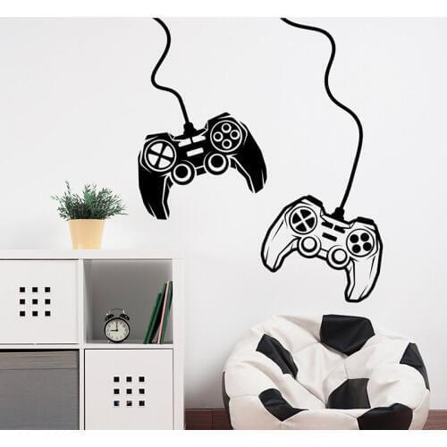 Gamer wall decal two joysticks decal video game decal playroom decor gamer sticker playstation sticker kids room decor A11-022