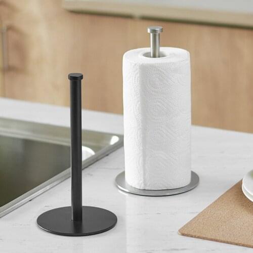 Table top roll paper holder for non perforated kitchen Vertical tissue holder Plastic wrap, roll paper, tin foil Shelf