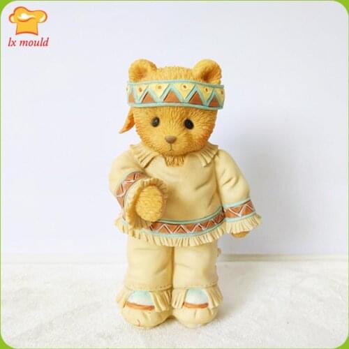 LXYY New Authentic Bear Silicone Molds 3D Bear Clay Soap Candle Mould Chocolate Baking Tools