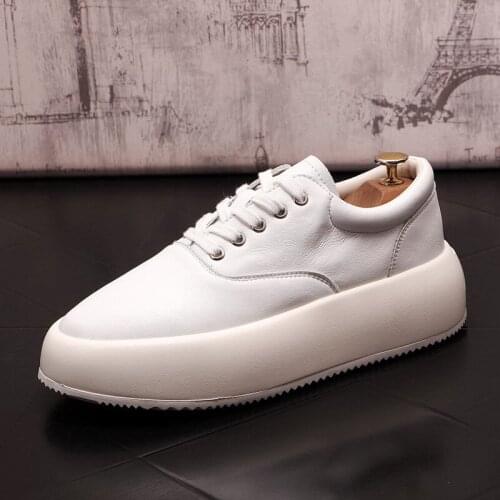 New Arrival Mens White Casual Shoes Fashion Lace Up Platform Trending Leisure Daily Street Younger Sport Leisure Zapatos ERRFC