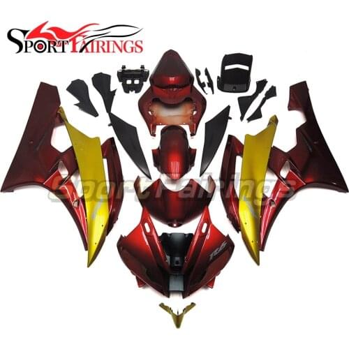 Red Gold Complete Injection Fairings For Yamaha YZF600 R6 06 07 2006 2007 Plastic ABS Motorcycle Fairing Kit Bodywork Cowling