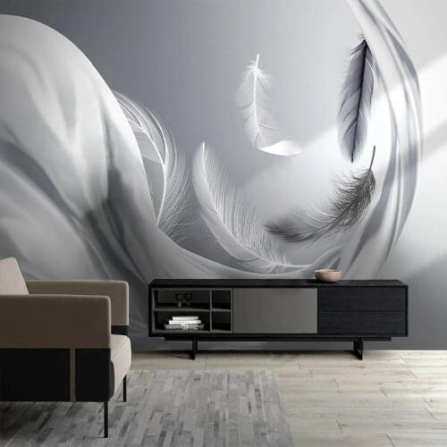 Custom Photo Wallpaper Nordic Simple 3D Abstract Feather Silk Wallpaper Living Room TV Sofa Background Wall Art Papel De Parede