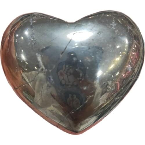 Natural Copper Pyrites Healing Crystal Minerale heart shape Gemstone Home Art Decoration Reiki Chakra Gift