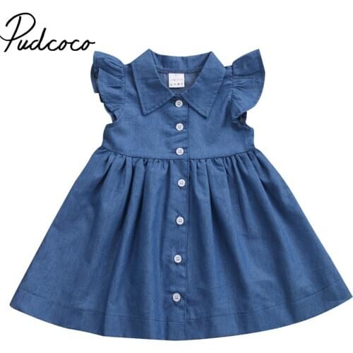 Pudcoco Kid Girls Sleeeveless ruffles Sleeve Dress Toddler Baby Kids Girl Princess Summer Sundress Party Dress Clothes