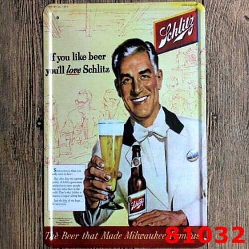 Retro Gifts Beer Ads Metal Tin Sign Pub Bar Tavern Wall Decor Display 20x30CM