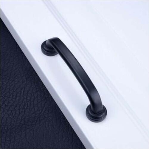 96mm kitchen cabinet handles Black cupboard wardrobe pulls zinc alloy drawer dresser wardrobe furniture handles knobs pulls