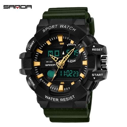 SANDA manufacturer sports electronic watch youth luminous waterproof multifunctional mens fashion trendy watch orologio uomo