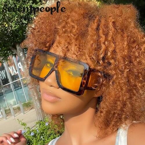 Vintage Oversized Square Sunglasses Women 2021 Fashion Big Frame Sun Glasses For Men Retro Flat Top Shades Eyewear Unisex UV400