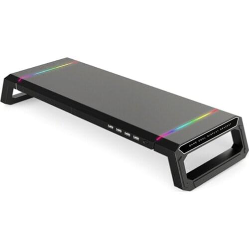 RGB Desktop Monitor Holder 4 USB 2.0 Universal Laptop Stand Base