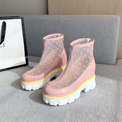 Hidden Heels Platform Sneakers Women Breathable Air Mesh Wedge Sock Shoes Woman 2020 Autumn Casual Shoes Zapatos De Mujer 33-43