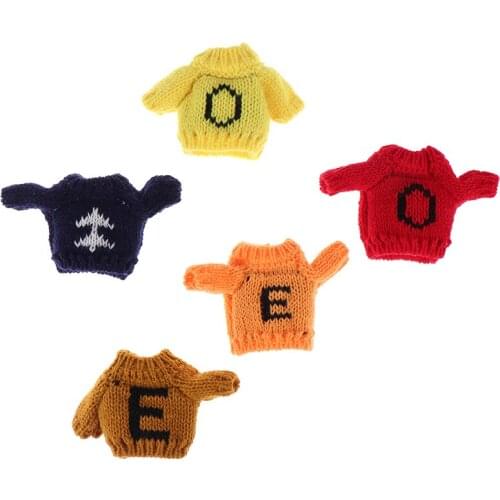1Pc 1:6 1:12 Dollhouse Miniature Knitted Sweater for Dolls Clothing Accessory Baby Girls Gift