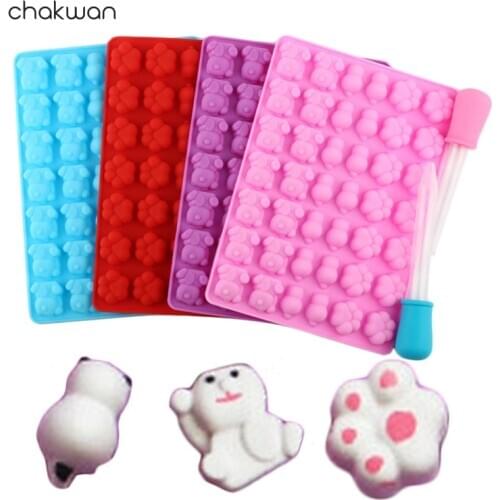 1pc 42 Cavity Silicone Mold Mini Panda Cat Claw Shape Chocolate Mold Candy Cookie Baking Mould Fondant Mold Cake Decorating Tool