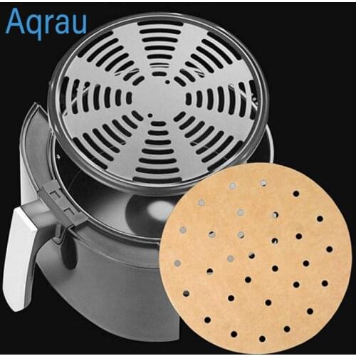 100pcs Steaming Basket Mat Air Fryer Steamer Liners Premium Perforated Wood Pulp Papers Non-Stick Baking Cooking Tools