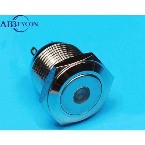 16312F 16mm 1NO1NC momentary push button switch illuminated dot metal push pull button switch