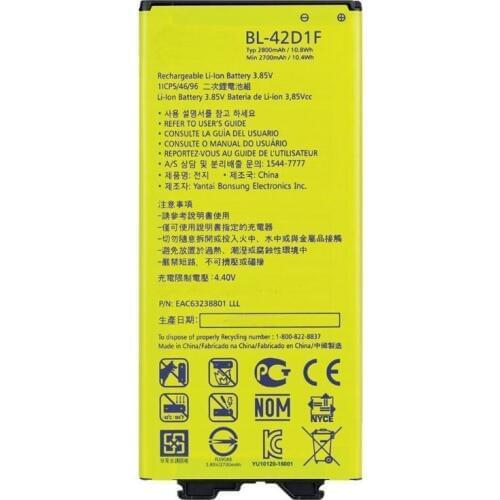 1x New 2800mAh BL-42D1F Replacement Battery For LG G5 VS987 US992 H820 H840 H850 H830 H831 H868 F700S F700K H960 H860N LS992