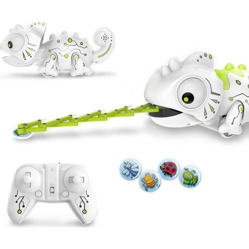 2.4CHz RC Robot Dinosaur Toys Chameleon Pet Changeable Light Remote Control Electronic Model Animal Intelligent Robot Kit Toys