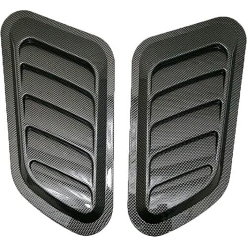 2PCS Universal Intake Scoop Turbo Bonnet Vent Cover Hood ABS Car Hood Air Outlet Decorative Carbon Fiber False Vent Hood Vehicle