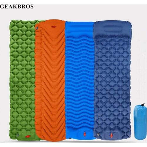 4 Style Ultralight Camping Sleeping Pad Air Mattress Inflating Cushion Folding Hiking Beach Trekking Travel Picnic Tent Bed Mat