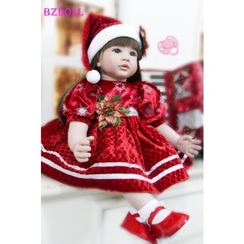 60 CM Silicone Reborn Dolls Vinyl Princess Toddler Babies Kids Birthday Present Gift Play House Toy