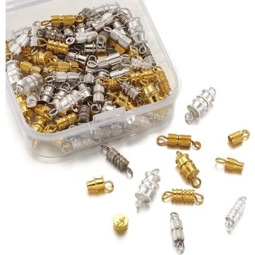 90Sets Brass Screw Clasps Column Barrel Screw Clasp for Diy Bracelets Necklace Connectors Jewelry Accessories Mixed Color