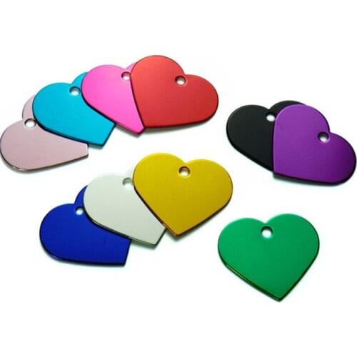 Free Shipping Heart Shape Pet Tag Mix Colors Dog Name Tag Customized Personalized Dog Cat ID Tag Pet Collars