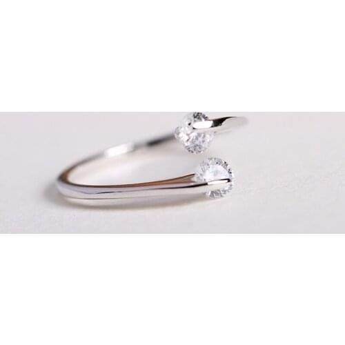 Boho Vintage 925 Sterling Silver Crystal Rings For Women Men Big Open Finger Rings Party Gifts Anillos