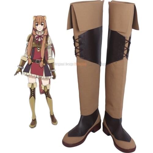 Katana Hero Raftalia Shoes Cosplay The Rising of the Shield Raphtalia Cosplay Long Boots Custom Made Shoes for Unisex