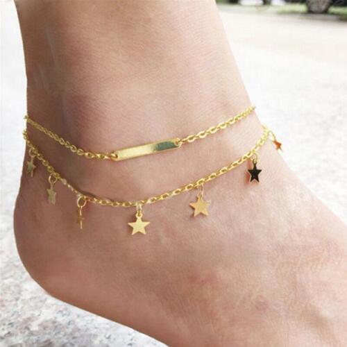Multi Layer Star Pendant Anklet Foot Chain 2017 New Summer Yoga Beach Leg Bracelet Charm Anklets Jewelry Gift