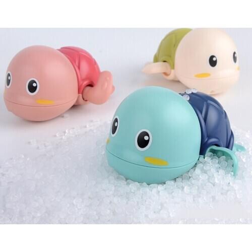 Classic Baby Water Toy Cute Cartoon Animal Tortoise Infant Swim Turtle Wound-up Chain Clockwork Kids Beach Bath Toys Pool Toys