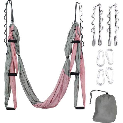 Aerial Yoga Hammock Set Antigravity Yoga Swing Ultra Strong for Air Yoga Inversion Hanging Exercises with 2 Extensions Straps