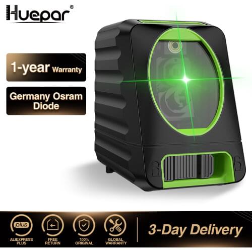 Huepar Self-leveling Vertical & Horizontal Lasers Green Red Beam Cross Line Laser Level 150 Degree Nivel Laser For Outdoor Use