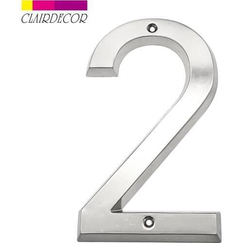 Brushed Nickel 152mm Very Big House Number Door Address Number Zinc Alloy Screw Mounted Outdoor Address Sign # 2